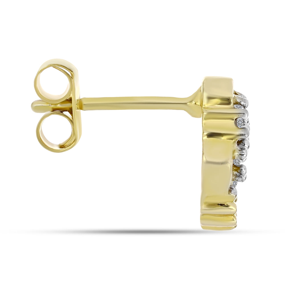 Pendientes de Plata Bañada en Oro con Diamante blanco 2 