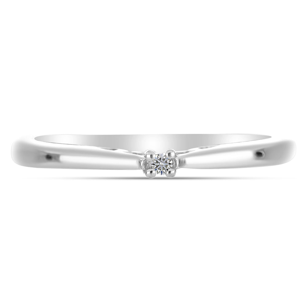 Anillo de Plata con Diamante blanco 1 