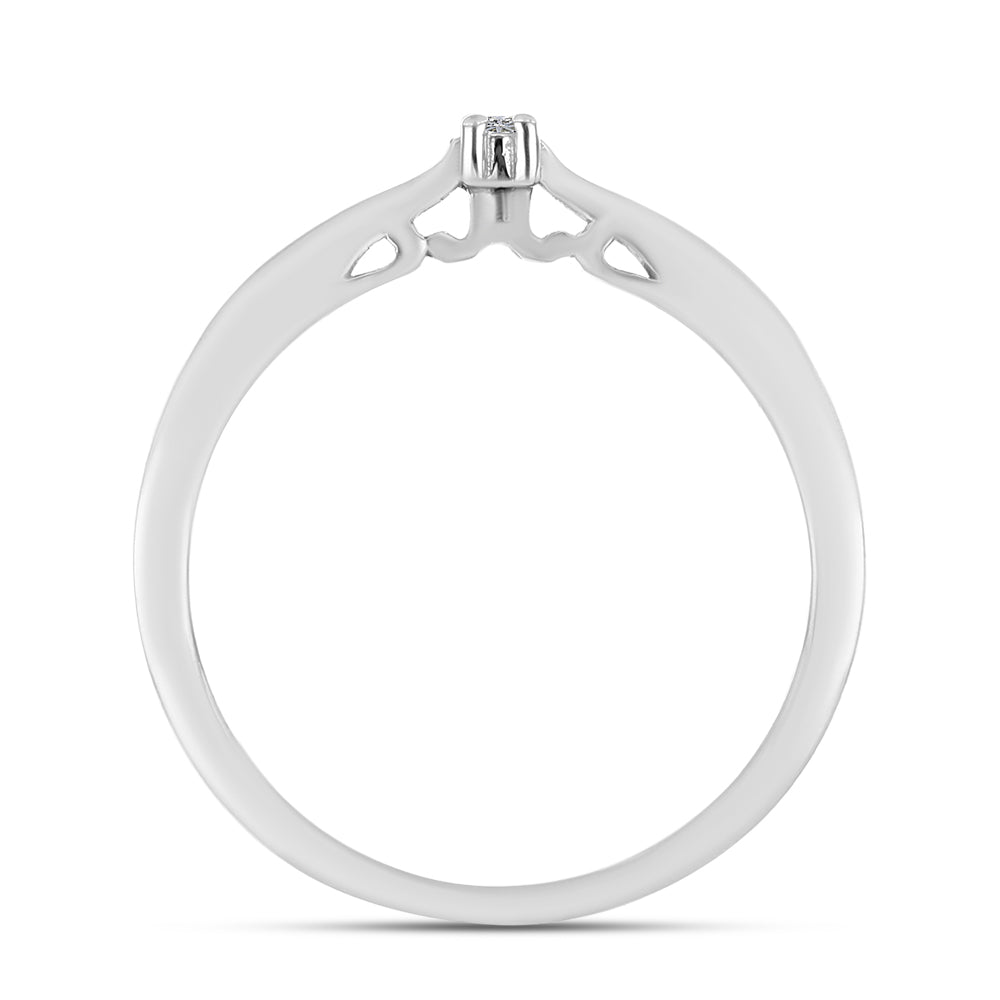 Anillo de Plata con Diamante blanco 2 