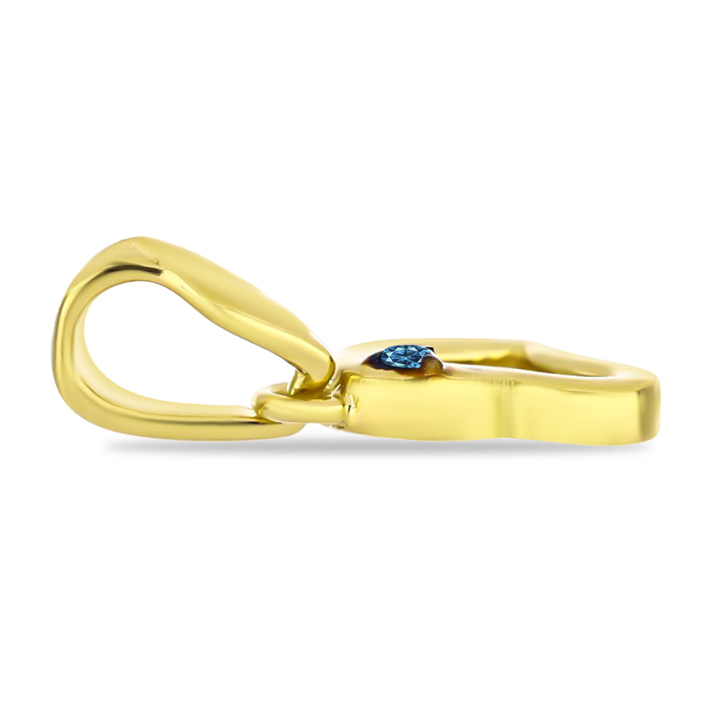 Colgante de Plata Bañada en Oro con Diamante Azul 2 
