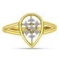 Anillo de Plata Bañada en Oro con Diamante blanco