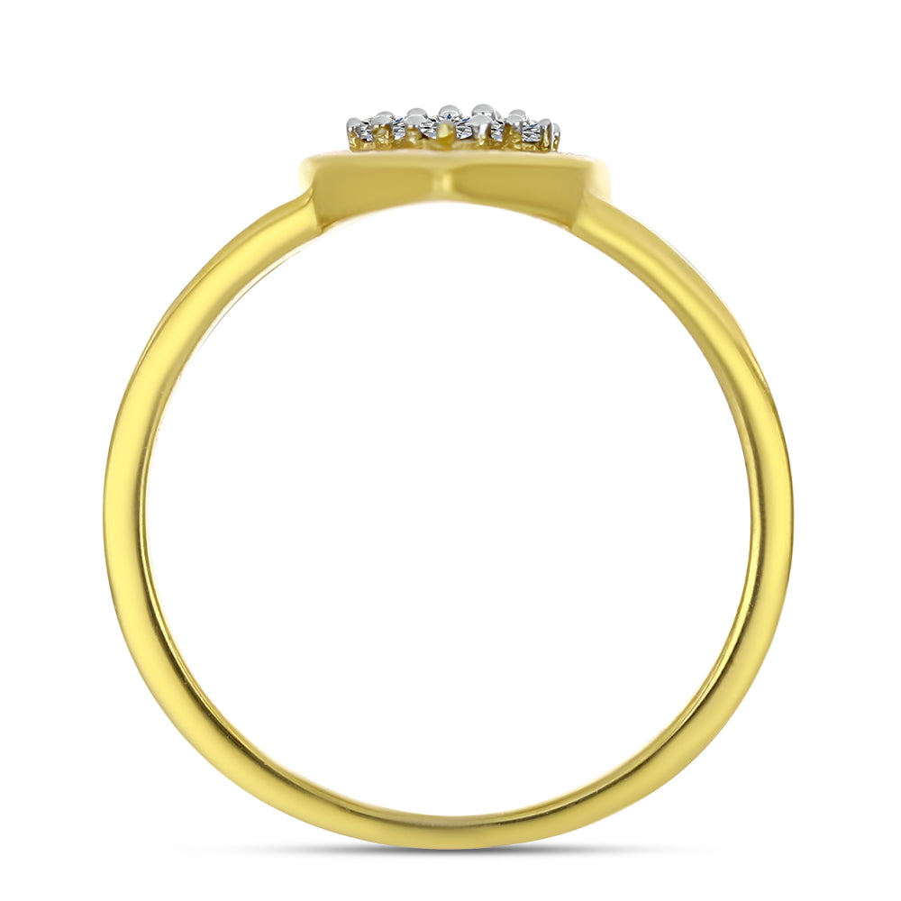 Anillo de Plata Bañada en Oro con Diamante blanco