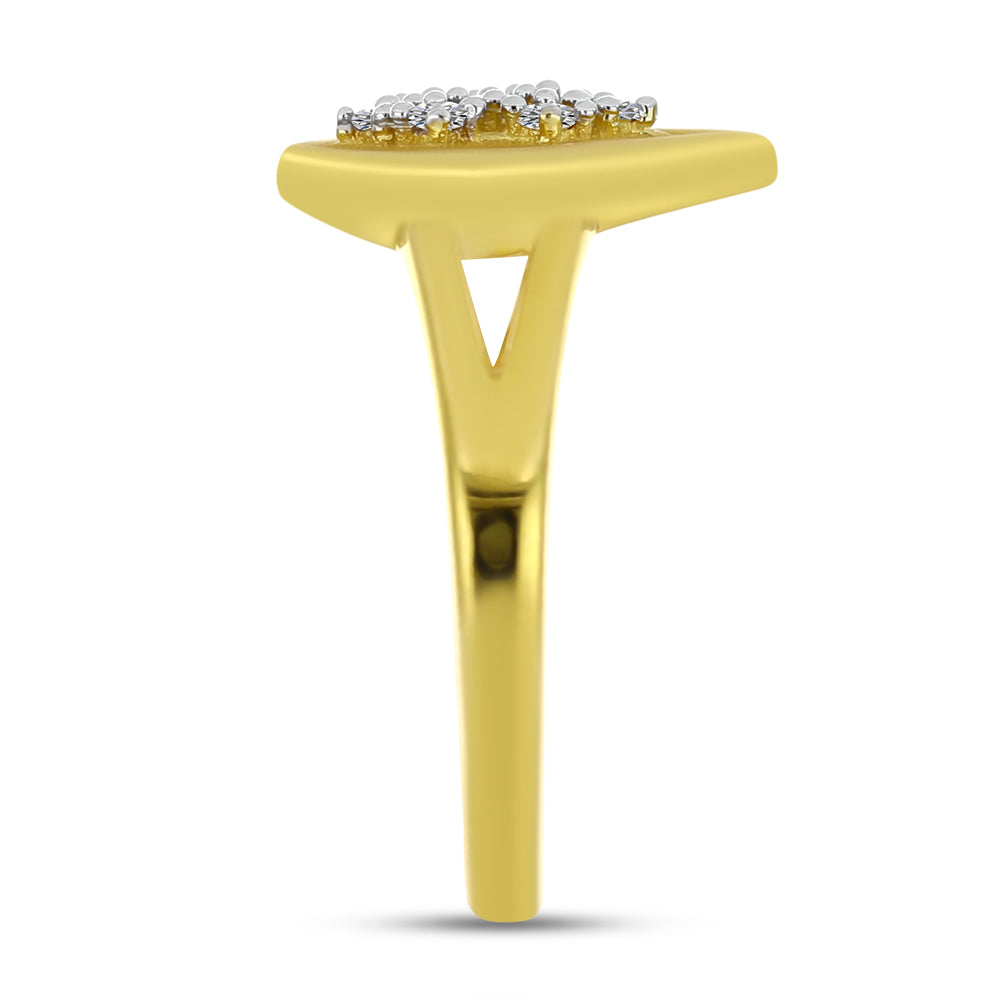 Anillo de Plata Bañada en Oro con Diamante blanco