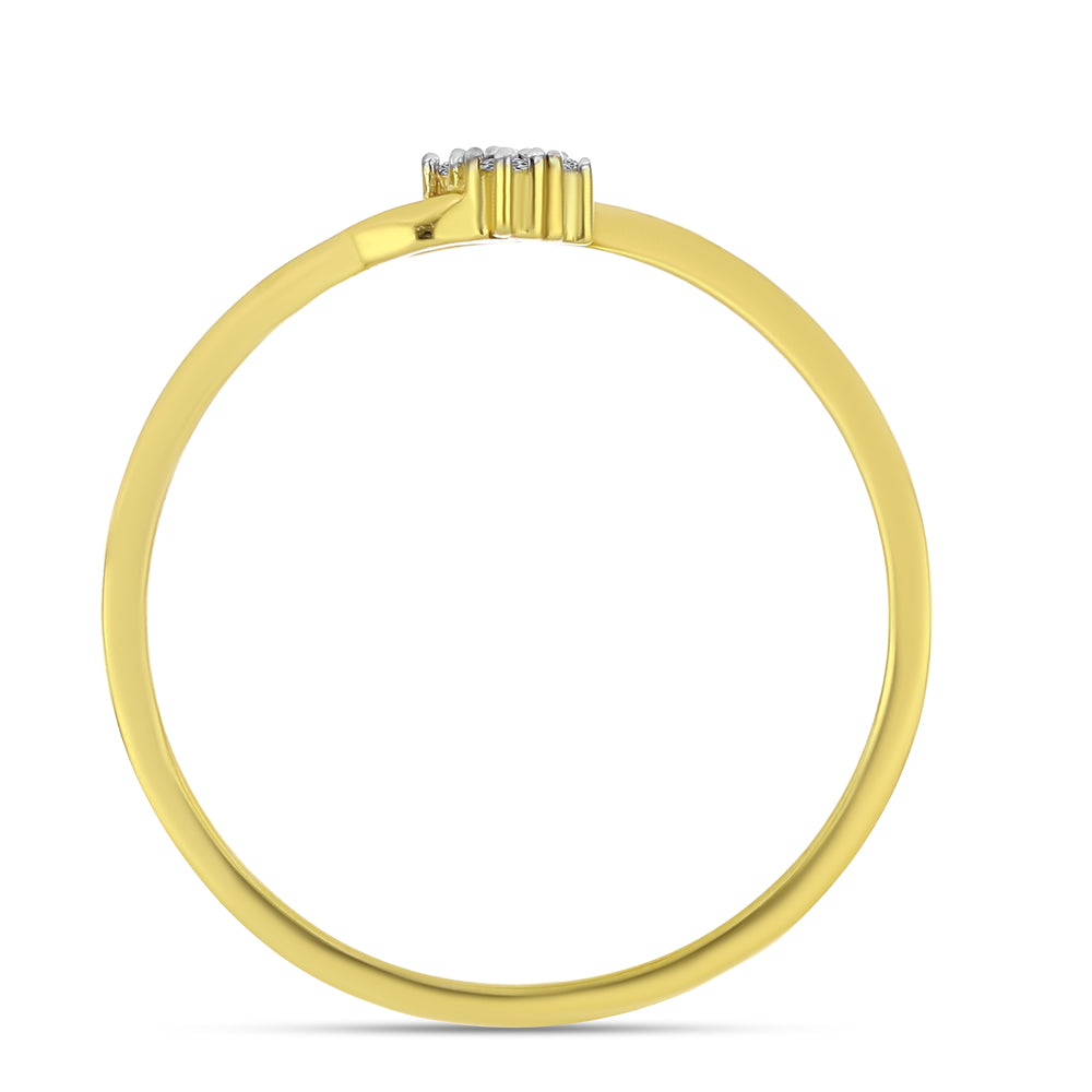 Anillo de Plata Bañada en Oro con Diamante blanco 2 