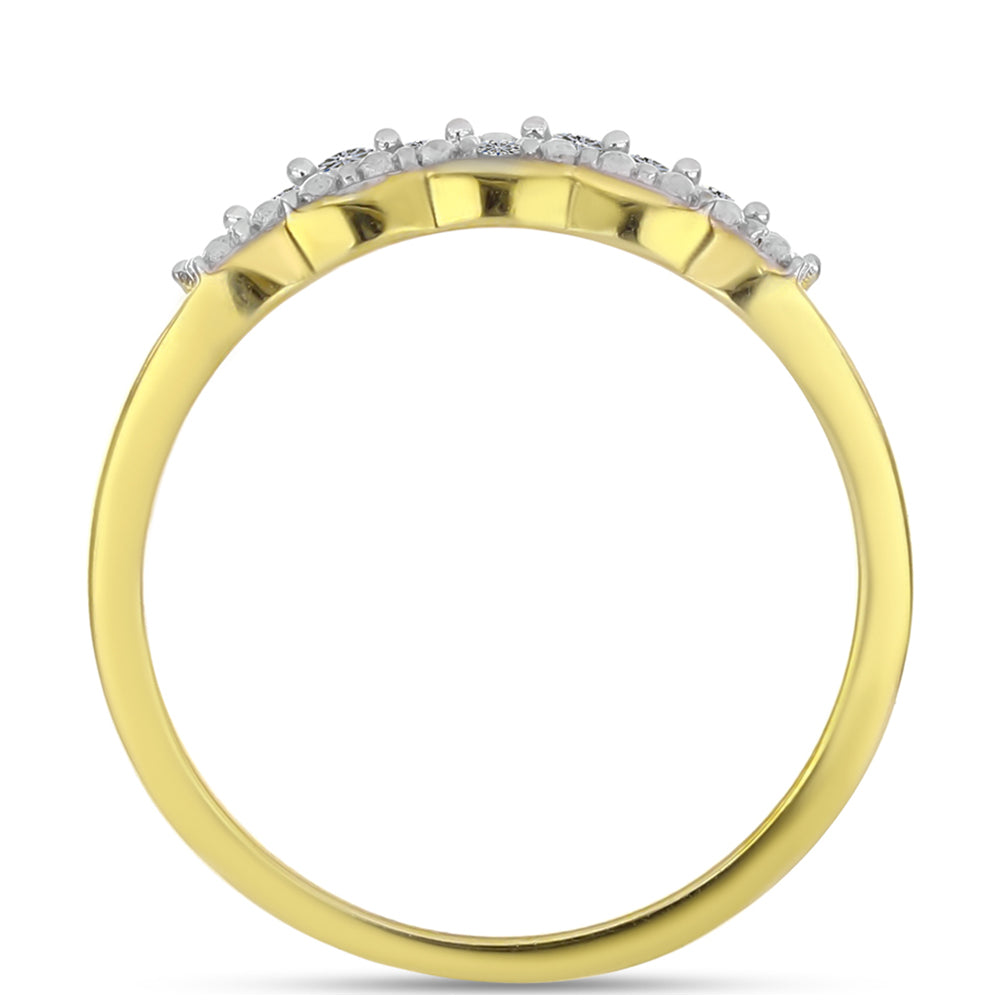 Anillo de Plata Bañada en Oro con Diamante blanco