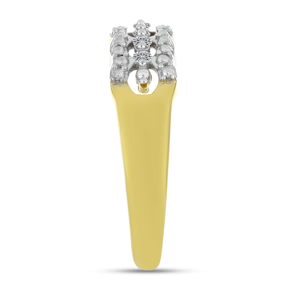 Anillo de Plata Bañada en Oro con Diamante blanco 4 