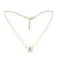 Collar de Plata Bañada en Oro con Diamante Azul y Zircón Blanco