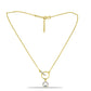 Collar de Plata Bañada en Oro con Diamante Azul y Zircón Blanco