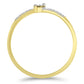 Anillo de Plata Bañada en Oro con Diamante blanco y Zircón Blanco