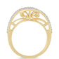 Anillo de Plata Bañada en Oro con Diamante blanco y Zircón Blanco