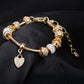 Pulsera de Aleación Bañado en Oro con Cristal Emporia® Blanco