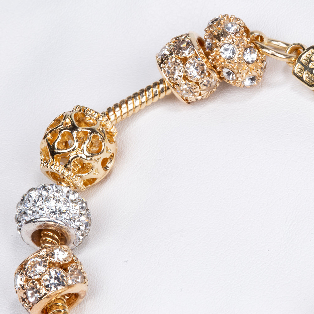 Pulsera de Aleación Bañado en Oro con Cristal Emporia® Blanco 6 