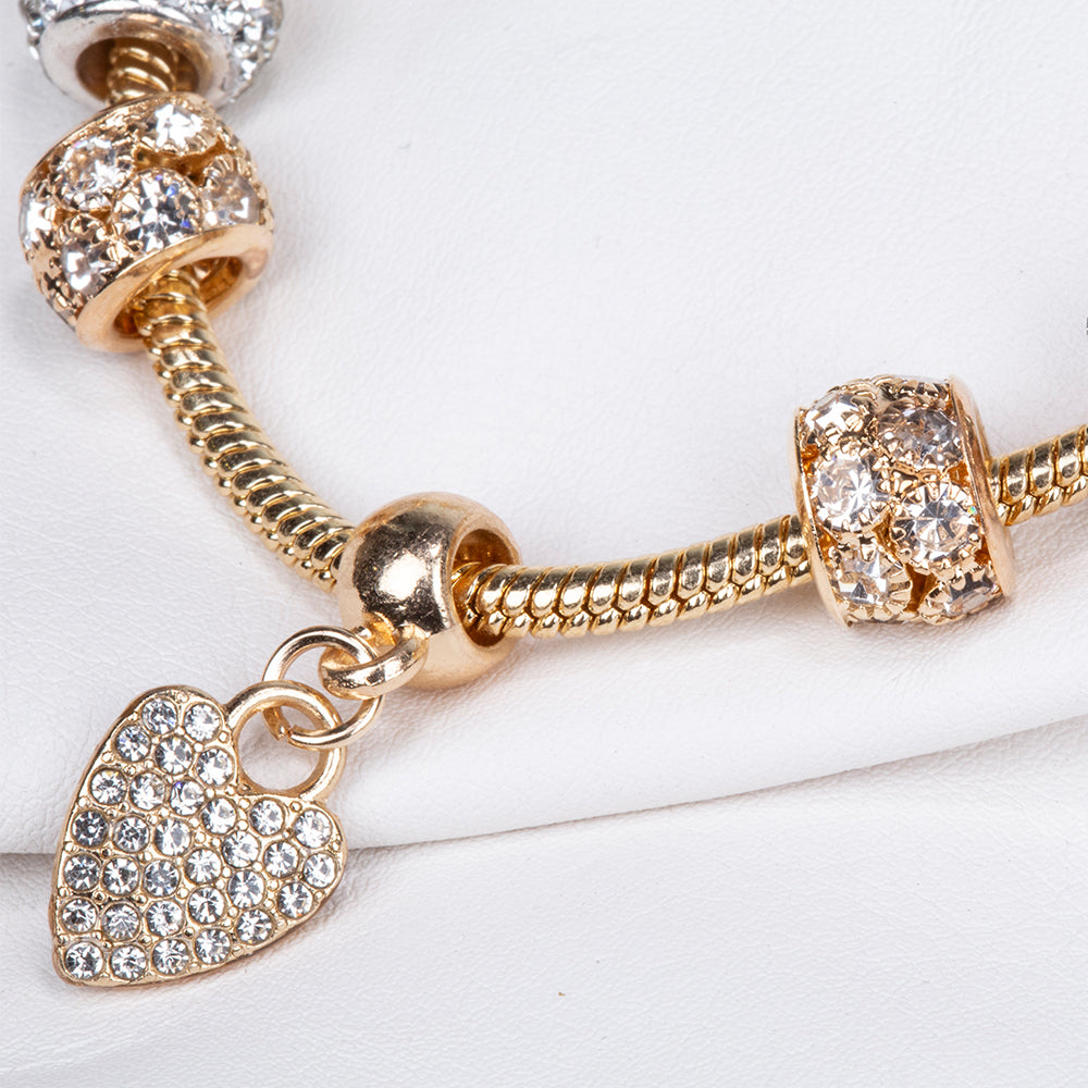 Pulsera de Aleación Bañado en Oro con Cristal Emporia® Blanco 7 