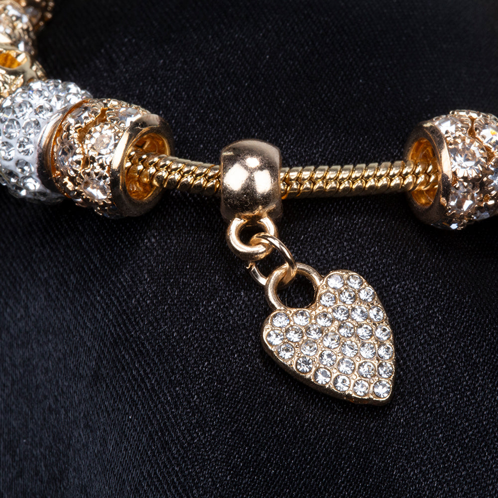 Pulsera de Aleación Bañado en Oro con Cristal Emporia® Blanco 12 