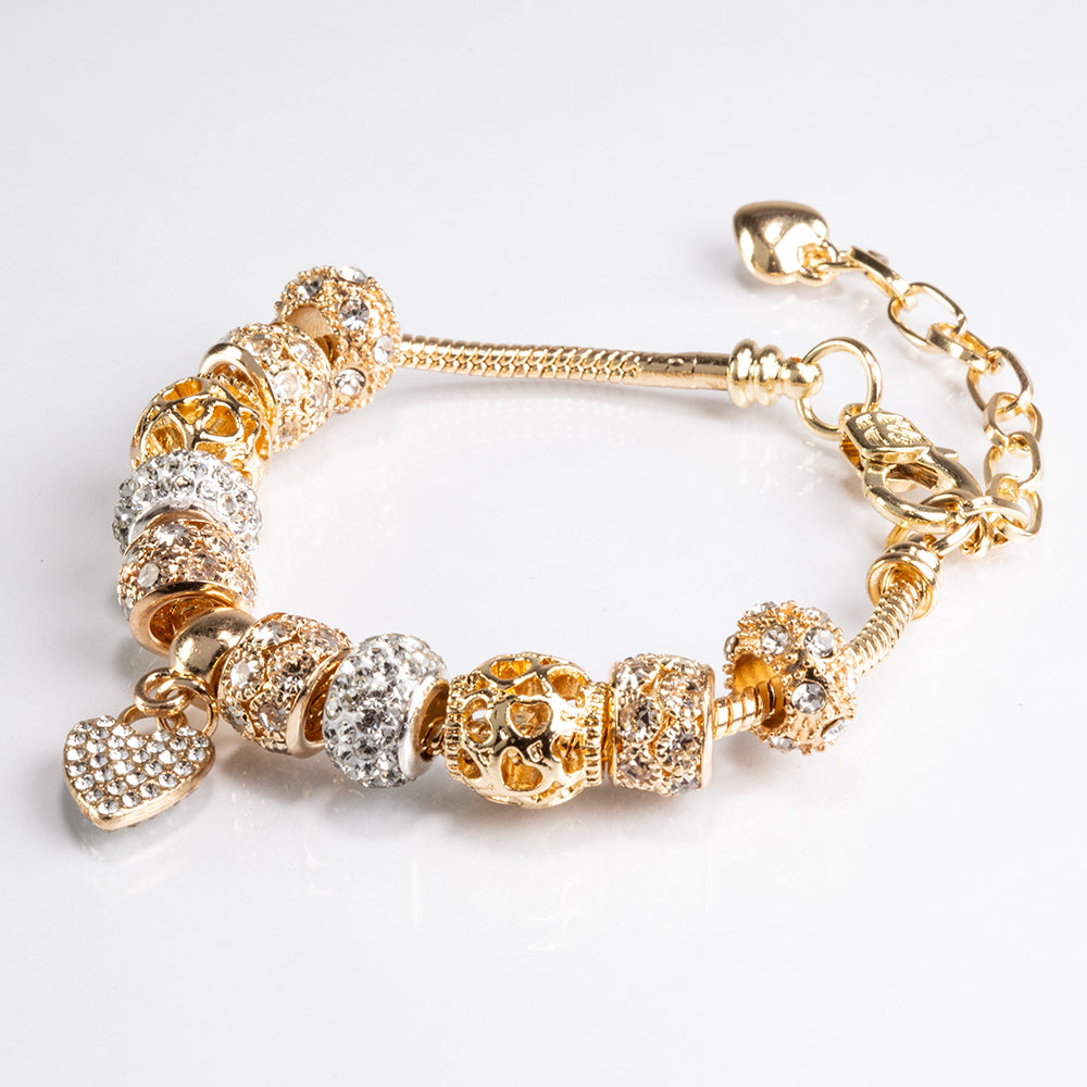 Pulsera de Aleación Bañado en Oro con Cristal Emporia® Blanco 1 