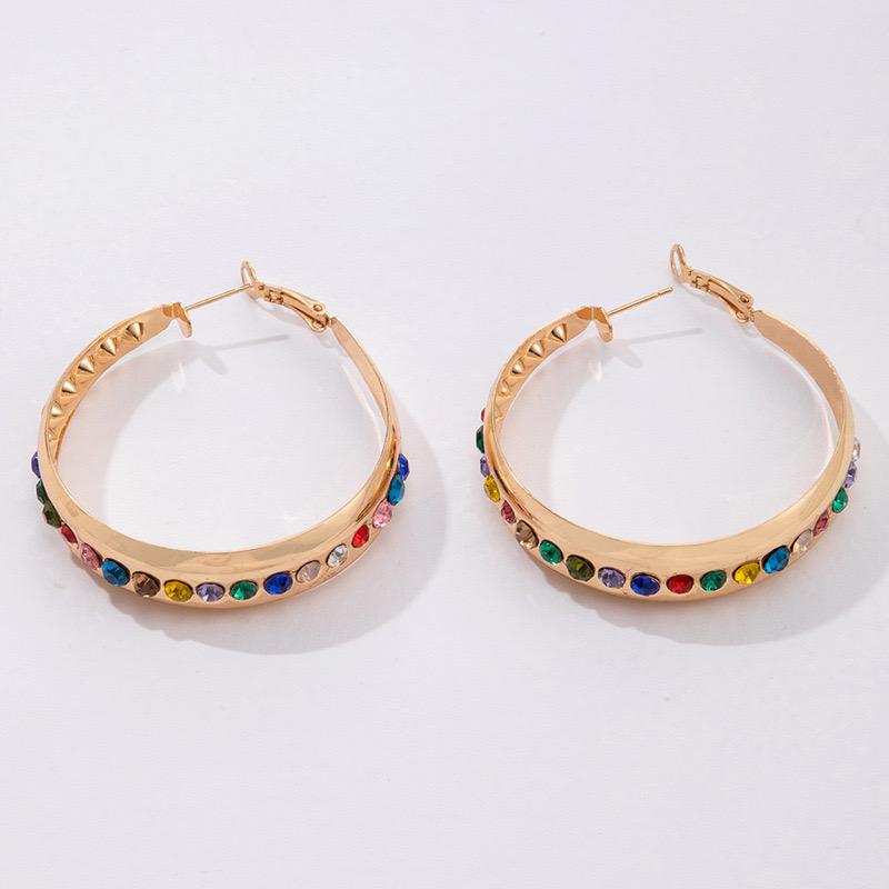 Pendientes de Aleación Bañado en Oro con Cristal Emporia® Rojo y Cristal Emporia® Azul
