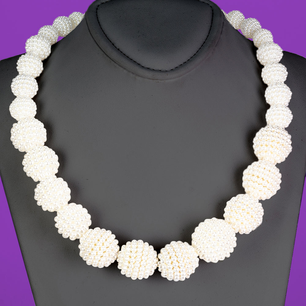 Conjunto de Aleación Bañado en Oro con Perla de cristal ( Collar +Pendientes +Pulsera ) 6 