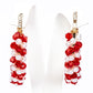 Pendientes de Aleación Bañado en Oro con Perla de cristal y Cristal Emporia® Rojo