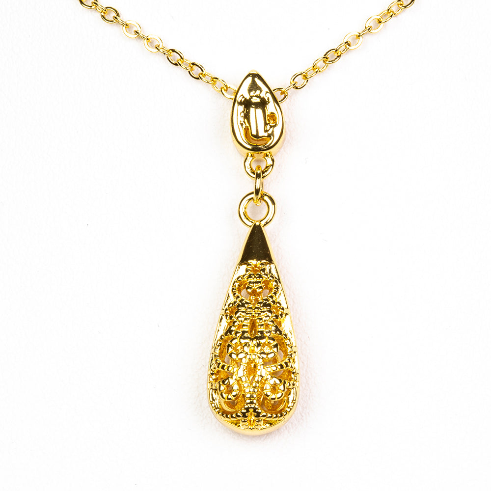 Conjunto de Aleación Bañado en Oro ( Collar +Pendientes +Pulsera +Colgante ) 4 