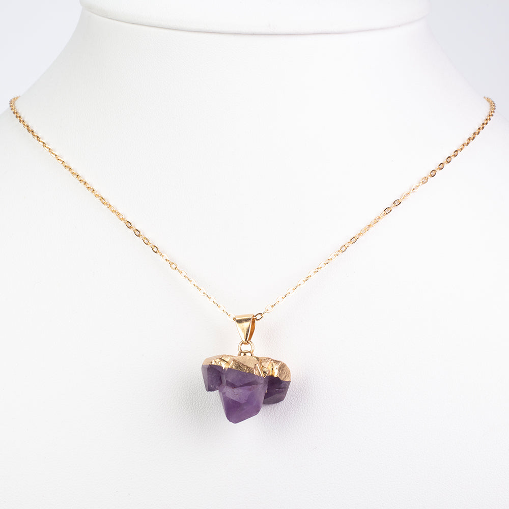 Conjunto de Aleación Bañado en Oro con Amatista ( Collar ) 4 
