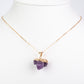 Conjunto de Aleación Bañado en Oro con Amatista ( Collar )
