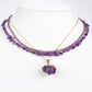 Conjunto de Aleación Bañado en Oro con Amatista ( Collar )