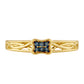 Anillo de Plata Bañada en Oro con Diamante Azul