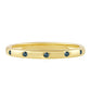 Anillo de Plata Bañada en Oro con Diamante Azul