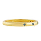 Anillo de Plata Bañada en Oro con Diamante Azul