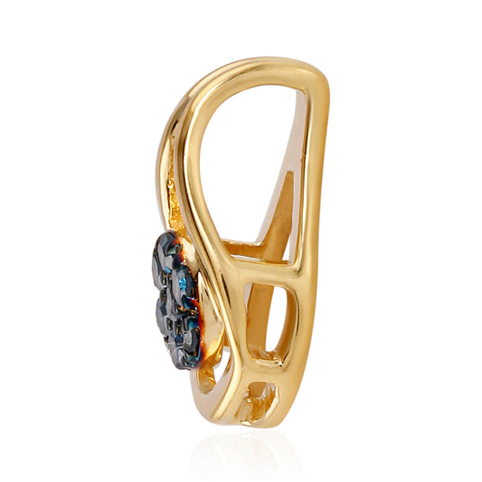 Colgante de Plata Bañada en Oro con Diamante Azul