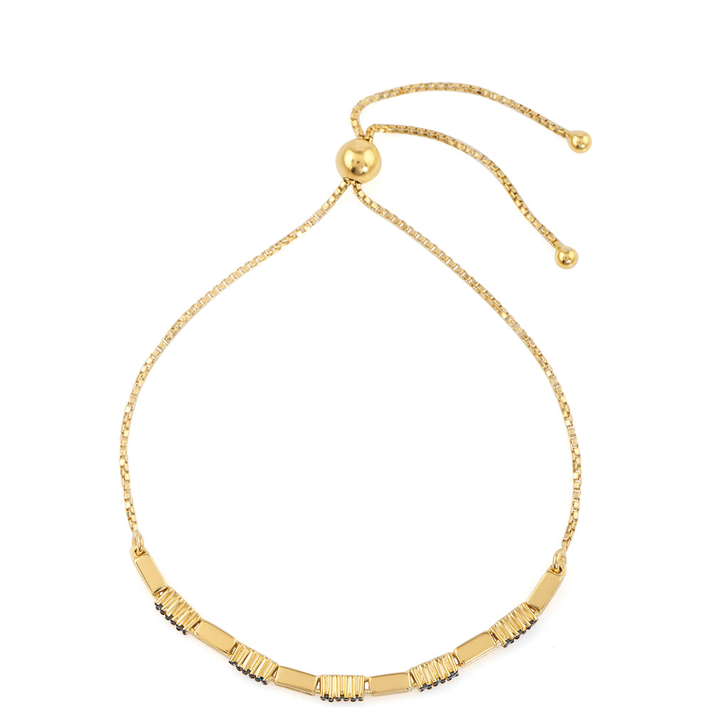 Pulsera de Plata Bañada en Oro con Diamante Azul 2 