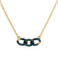 Collar de Plata Bañada en Oro con Diamante Azul