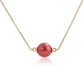 Collar de Plata Bañada en Oro con Perla roja de río