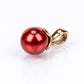 Conjunto de Plata Bañada en Oro con Perla roja de río ( Pendientes +Anillo +Colgante )