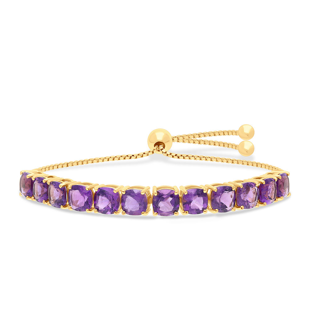 Pulsera de Plata Bañada en Oro con Amatista de Marruecos 1 