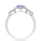 Anillo de Plata con Tanzanita y Topacio Blanco