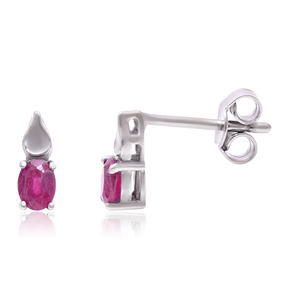 Pendientes de Plata con Rubí de Madagascar 1 