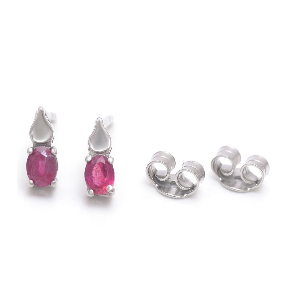 Pendientes de Plata con Rubí de Madagascar 3 