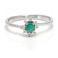 Anillo de Plata con Esmeralda de Brasil y Topacio Blanco