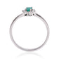 Anillo de Plata con Esmeralda de Brasil y Topacio Blanco