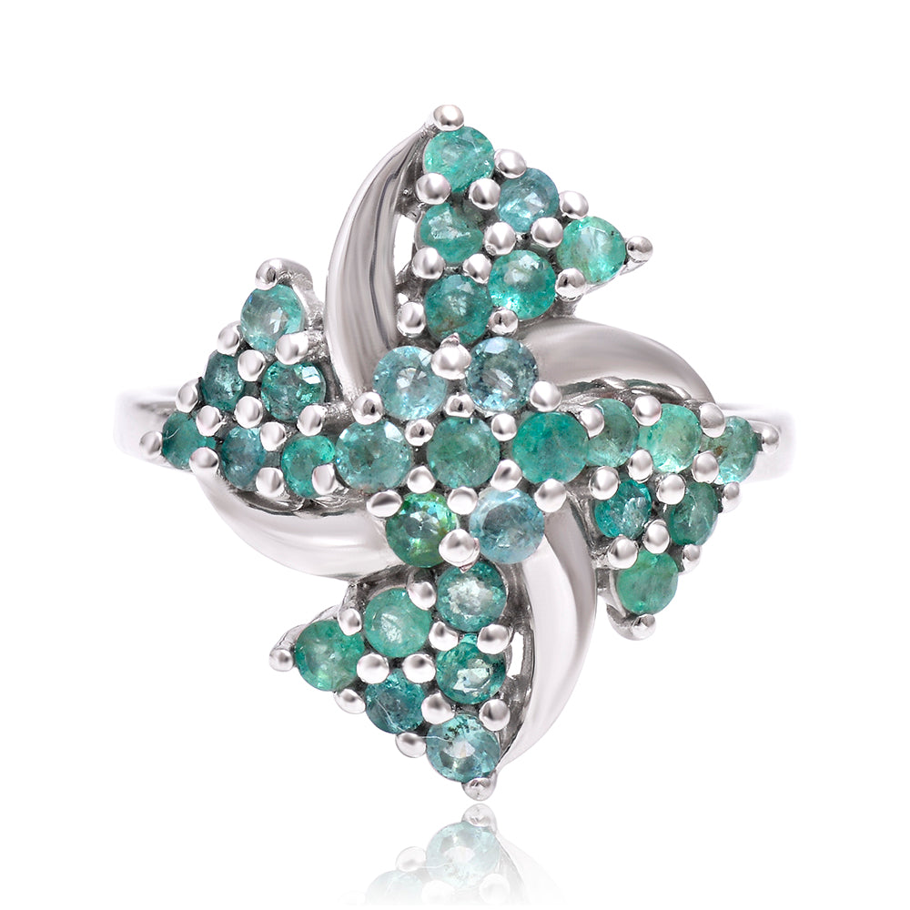 Anillo de Plata con Esmeralda de Brasil