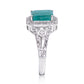 Anillo de Plata con Esmeralda de Brasil y Topacio Blanco