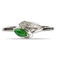 Anillo de Plata con Esmeralda de Brasil y Topacio Blanco