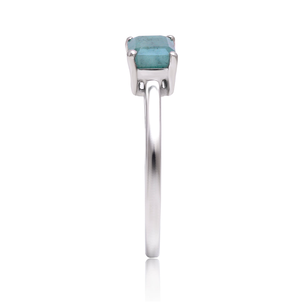 Anillo de Plata con Esmeralda de Brasil