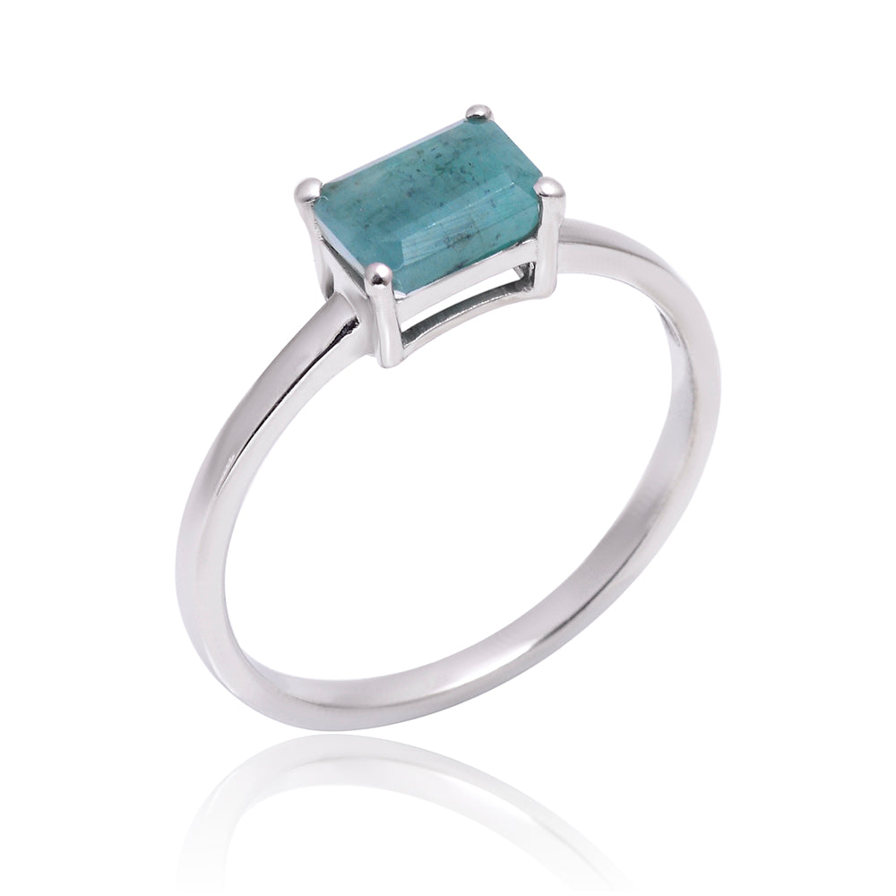 Anillo de Plata con Esmeralda de Brasil 4 