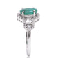 Anillo de Plata con Esmeralda de Brasil y Topacio Blanco