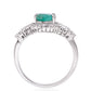 Anillo de Plata con Esmeralda de Brasil y Topacio Blanco