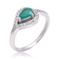Anillo de Plata con Esmeralda de Brasil y Topacio Blanco