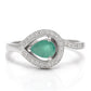 Anillo de Plata con Esmeralda de Brasil y Topacio Blanco