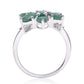Anillo de Plata con Esmeralda de Brasil y Topacio Blanco